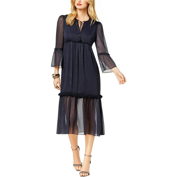 Rachel Zoe Womens Crinkle Chiffon Empire Dress, Blue, Small