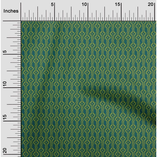 oneOone Silk Tabby Fabric Geometric Block Print Fabric By The Yard 42 Inch Wide