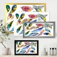 thumbnail image 4 of Designart 'Colourful Boho Feather Set On White VI' Bohemian & Eclectic Framed Art Print, 4 of 4