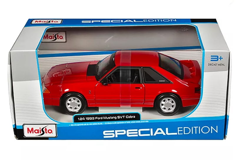 1993 Ford Mustang SVT Cobra, Red - Maisto 32906R - 1/24 Scale Diecast Model Car