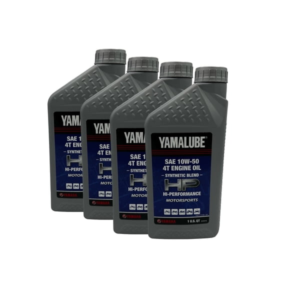 Yamaha New Yamalube 10W-50 Semi-Synthetic Oil-LUB-10W50-SS-12-4PACK