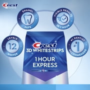 Crest 3D Whitestrips 1-Hour Express At-home Teeth Whitening Kit, 10 Treatments, 12 Levels Whiter in 10 days