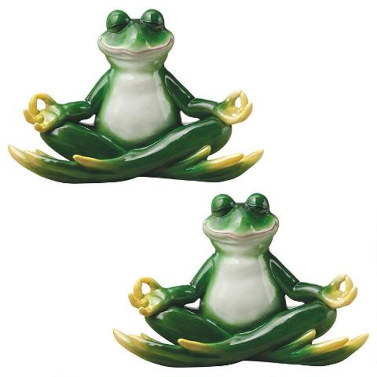 Set of 2 12" Meditating Pose Zen Frog Outdoor Garden Statue Walmart