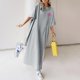 thumbnail image 1 of WILLBEST Vestidos con Curvas para Mujer, Vestido Largo Holgado Informal de Verano con Estampado de Manga Corta para Mujer Grande​​, 1 of 3