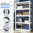 thumbnail image 2 of REIBII 72"H Storage Shelves Unit for Garage Heavy Duty 5 Tier Metal Shelving,White, 2 of 7