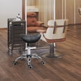 thumbnail image 2 of HOMCOM Height Adjustable Hydraulic Rolling Salon Stool Swivel Saddle Chair, 2 of 10