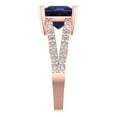 thumbnail image 3 of 2.43ct princess cut blue sapphire 14k rose gold Bridal Wedding Engagement Promise Anniversary Ring for Women size 6.5, 3 of 7