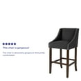 thumbnail image 4 of Flash Furniture Carmel Series 30" High Transitional Walnut Barstool with Accent Nail Trim in Charcoal Fabric, 4 of 12