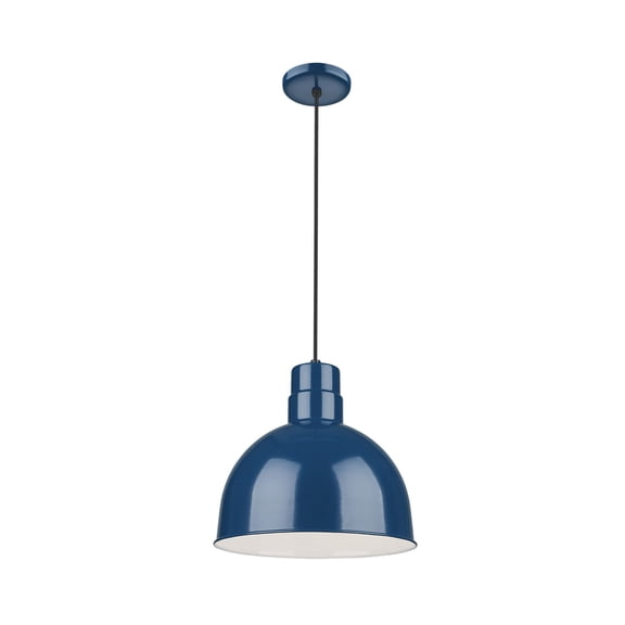 RDBC12-NB Millennium Lighting R Series - 1 Light Cord Hung Deep Bowl Pendant-11.5 Inch Tall and 12 Inch Wide-Navy Blue Finish -Traditional