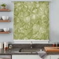 thumbnail image 4 of Sage Green Geometric Sheer Curtains 54 Inches Long, Modern Stereotypic Abstract Art Light Filering Curtains, Breathable Simi Curtain Privacy Drapes for Kitchen Bathroom Small Window Treatment, 4 of 9