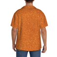 thumbnail image 3 of Fotbe Orange Glitter Camisa Estampada de Manga Corta para Hombre, Casual de Verano, Estilo Playero, Sin Arrugas-Medium, 3 of 5