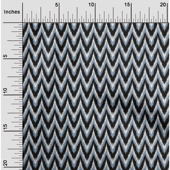 oneOone Organic Cotton Voile Fabric Chevron Ikat Printed Craft Fabric BTY 42 Inch Wide