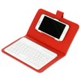 thumbnail image 1 of Mini Portable Wireless Bluetooth Keyboard With Leather Case compatible Smartphone High quality Gift, 1 of 5