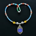 thumbnail image 2 of Lapis Lazuli Turquoise Coral Handmade 925 Sterling Silver Beaded Necklace 18", 2 of 5