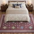 thumbnail image 3 of TURCURNO 5x7 Area Rug, Vintage Boho Medallion Living Room Rug Washable Non Slip Low Pile Rug Distressed Rug Indoor Retro Carpet for Bedroom Dining Room Office, Vintage Red, 3 of 11