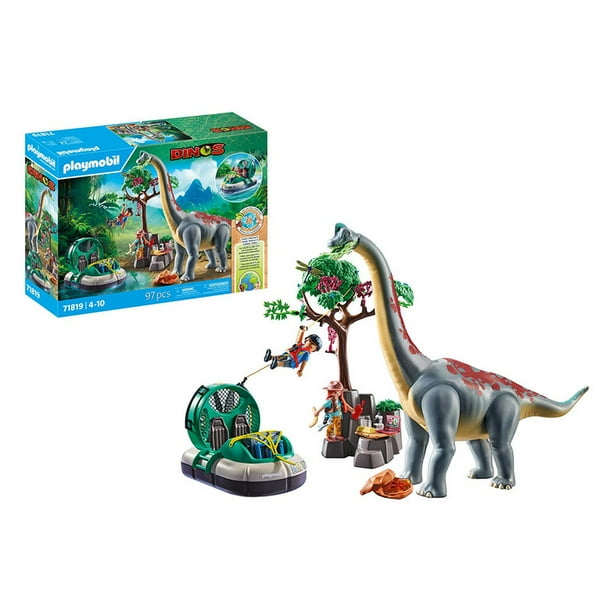 Set de Juego Playmobil Braquiosaurio aerodeslizador 71819