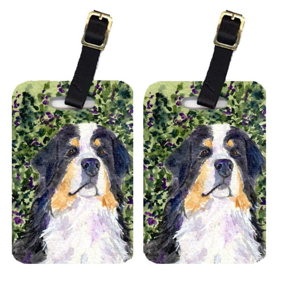 Pair of 2 Bernese Mountain Dog Luggage Tags
