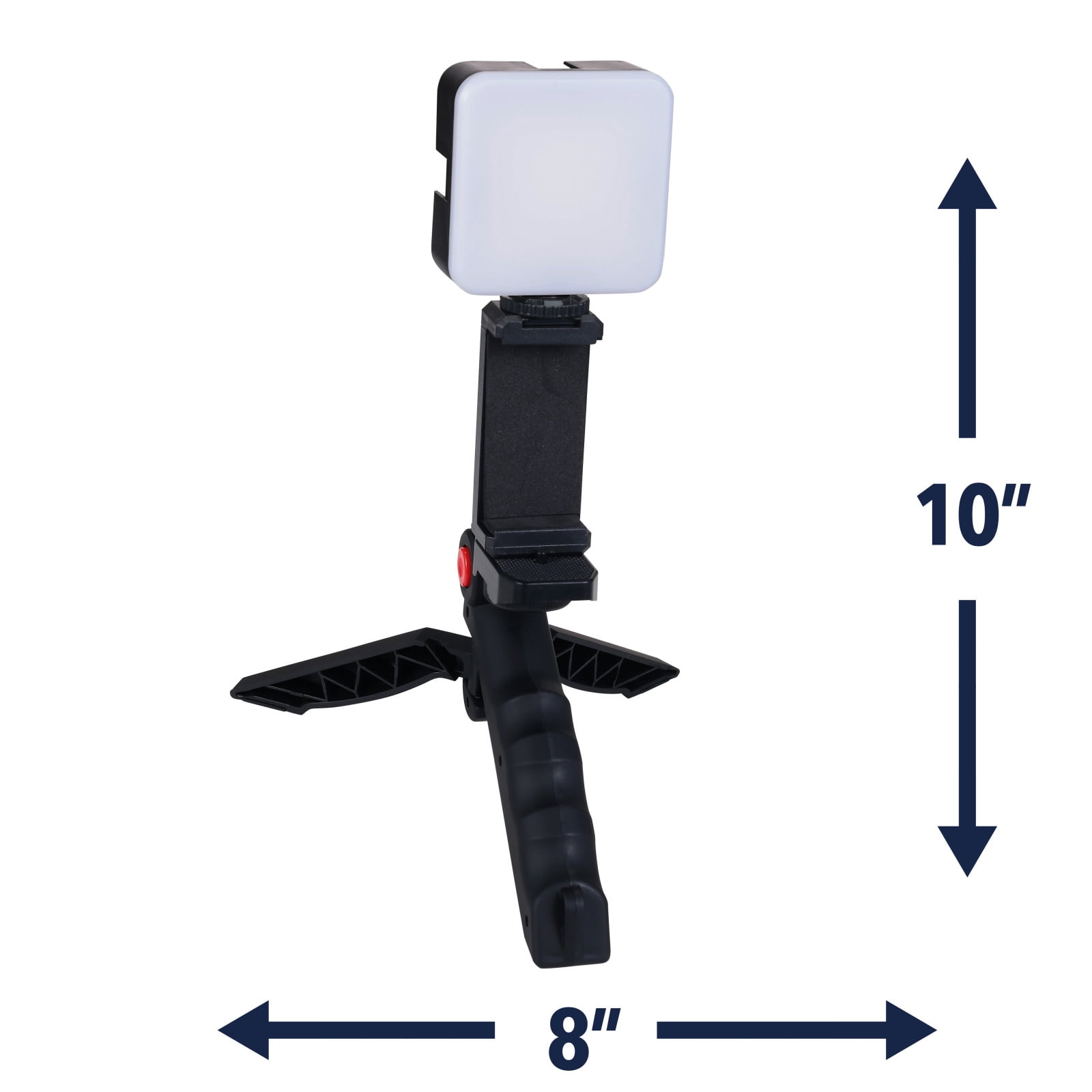 onn Portable LED Video Light Kit with Tripod Grip, Smartphone Holder & Bluetooth Remote for Vlogging, Streaming, and Photography
