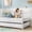 White, variant on Space-Saving Twin Metal Daybed with Trundle - Heavy Duty Steel Slat Support, Headboard, Convertible Sofa Bed Frame for Living Room, Bedroom, Guest Room - Black, Twin Size Set