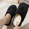 thumbnail image 3 of Iyufng Womens Winter Ribbed Closed Toe Slippers Soft Fleece Lined Warm Slip on Indoor House Shoes, 3 of 5