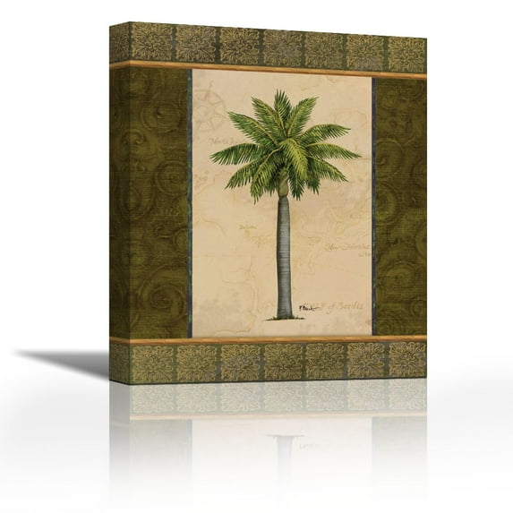 East Indies Palm II - Contemporary Fine Art Giclee on Canvas Gallery Wrap - wall d?cor - Art painting - 14 x 18 Inch - Ready to Hang