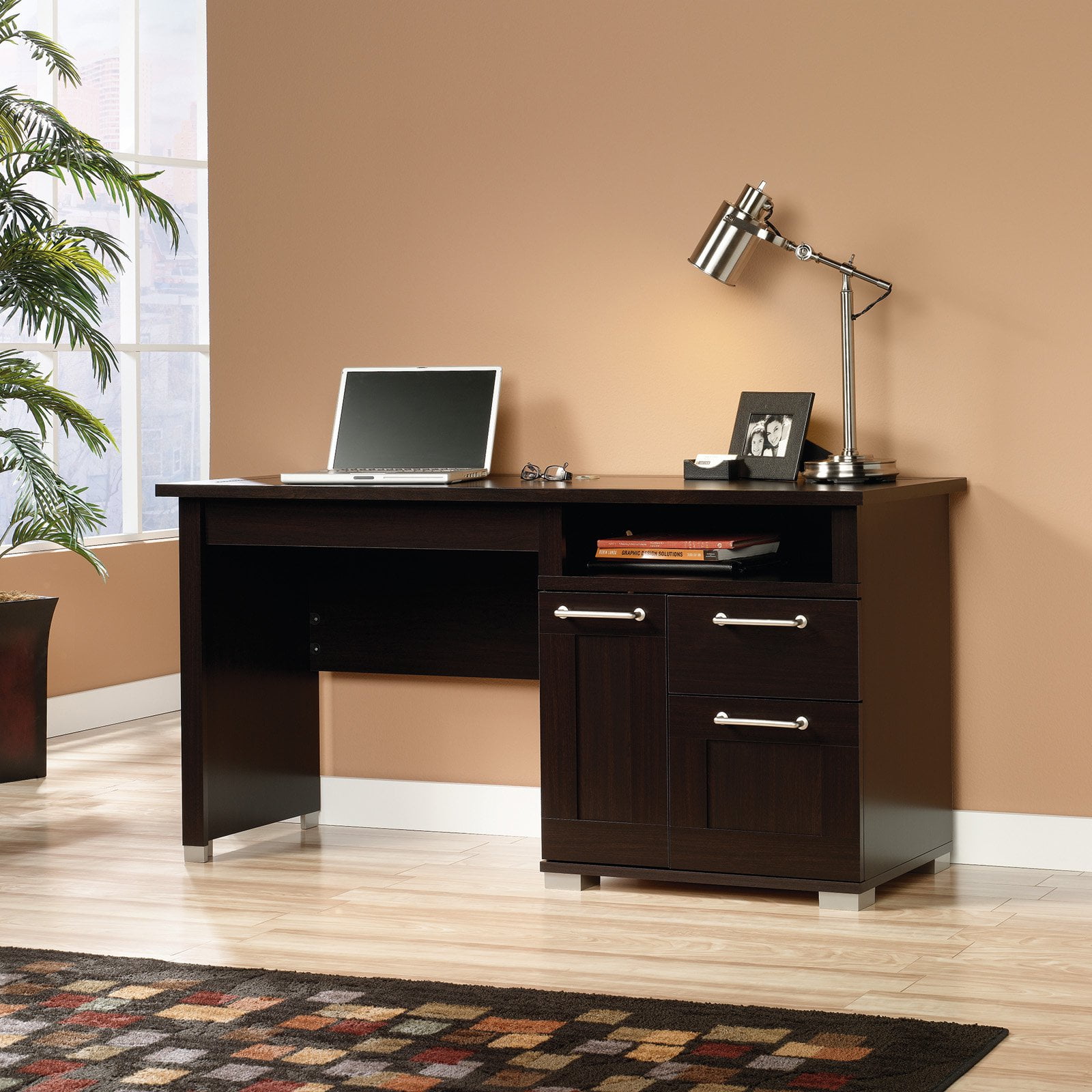 Sauder Select Jamocha Wood Desk Walmart Com