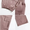 thumbnail image 6 of WhouRiu Girls Casual Cargo Pants Solid Color Elastic Waist Baggy Wide Leg Pants Kids Comfortable Daily Trousers With Pockets,11-12 Years, 6 of 6