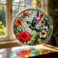 thumbnail image 6 of Acrylic Puzzles Suncatcher Window Hanging, Natural Scenery & Emerald Flame Hummingbird Pattern Jigsaw Sun Catchers Garden Decoration Home Decor 83 Pieces 7.4 Inch, 6 of 8