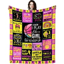 Girls Basketball Blanket,Basketball Gifts for Girls,Cool Basketball Stuff Accessories,Basketball Gifts for Basketball Lover Basketball Players Girls Women Mom Team 50"X 40"