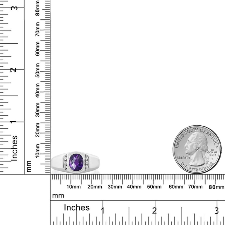 Gem Stone King 925 Sterling Silver Amethyst & Topaz Women's Ring - 3.05 Ct Cushion Cut, Size 8, Birthstone Jewelry