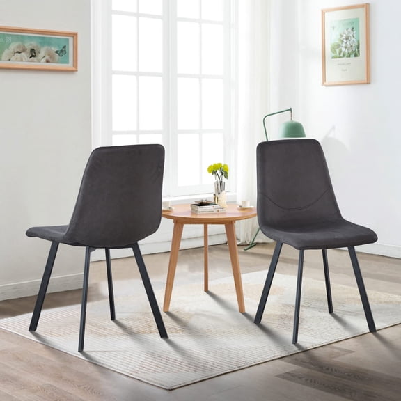 Cterwk Set of 2 Dining Chair with Metel Legs, Mid Century Modern Side Chair for Kitchen, Dining Room, Home, Gray