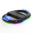 thumbnail image 2 of Soporte para Gamepad para Consola de Juegos para PS5Slim Modelo Universal con Anillo de Luz Ambiental Bloque de Soporte Vertical con Colgador para Auriculares,B, 2 of 5