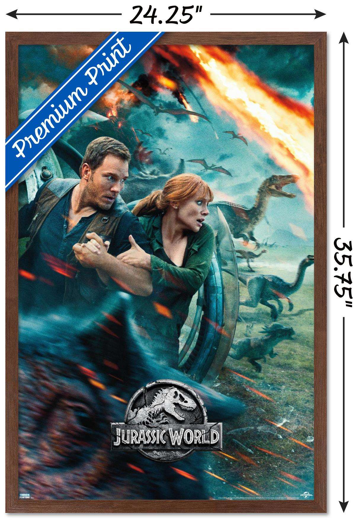 Jurassic World: Fallen Kingdom - One Sheet Wall Poster, 22.375" x 34", Framed