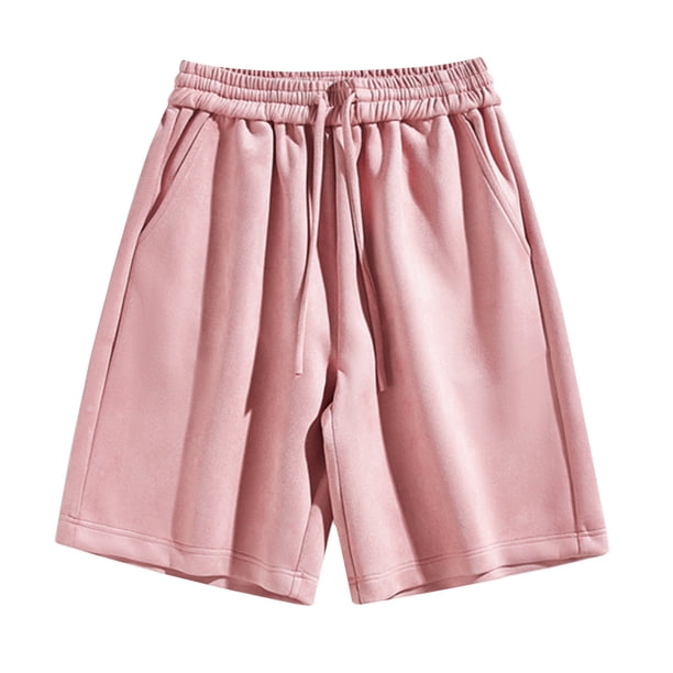 pstuiky Pantalones cortos para hombre, Pantalones cortos deportivos de verano para hombre con cintura elástica y bolsillos con cordón de color liso Pantalones cortos de golf