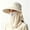 Beige, variant on Women Wide Brim Face Mask Sun Hat Detachable Neck Face Flap Ponytail UV Protection Visor Hat