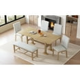 thumbnail image 2 of 6 Dining Table With Extendable Design, Upholstered Chairs And Bench, 18inch Removable Leaf, Natural Enchantment 76inch Room Table, Long Touch, 2 of 6