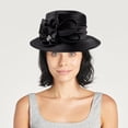 thumbnail image 5 of Hsqqdc Women's Satin Flower Church Derby Hat, Elegant Fascinator for Wedding Banquet Evening Party Prom, 5 of 7