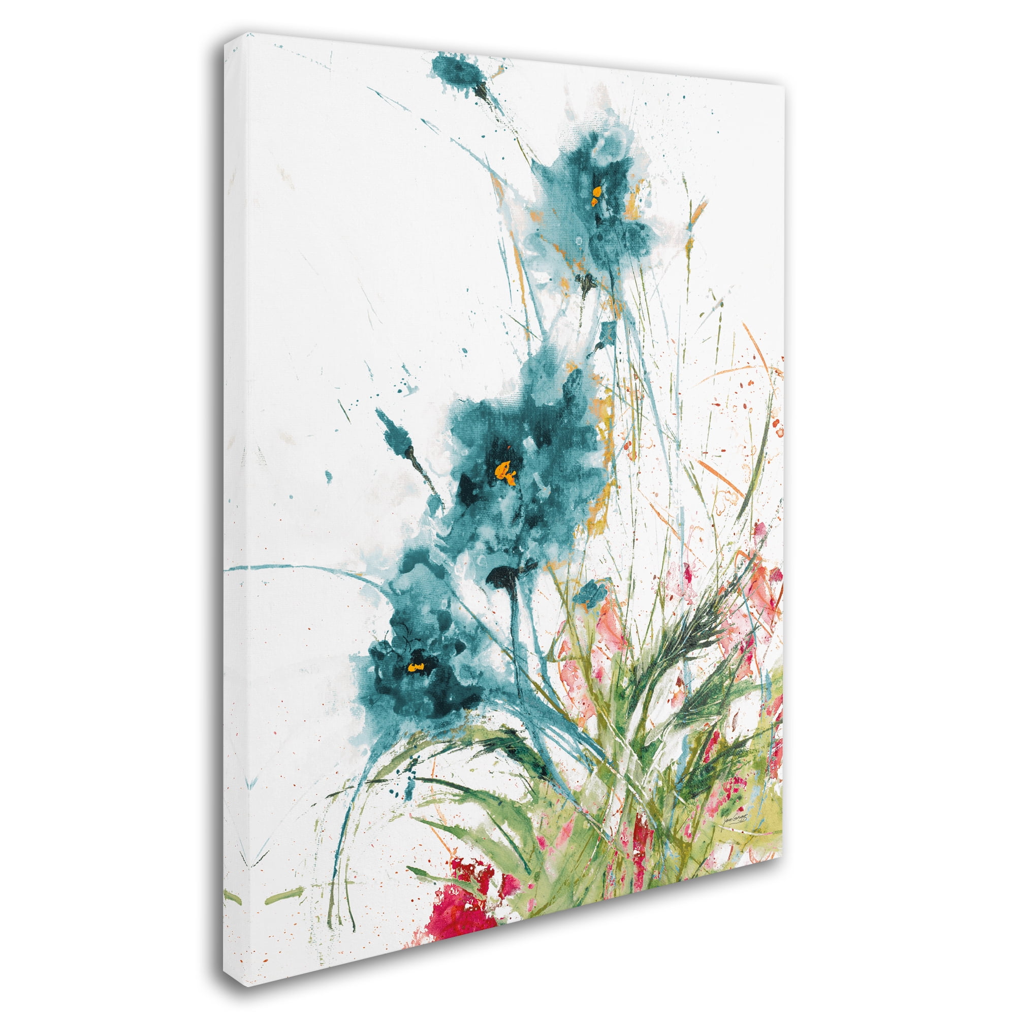 Trademark Fine Art 'Flora Blue Crop on White' Canvas Art by Jan Griggs