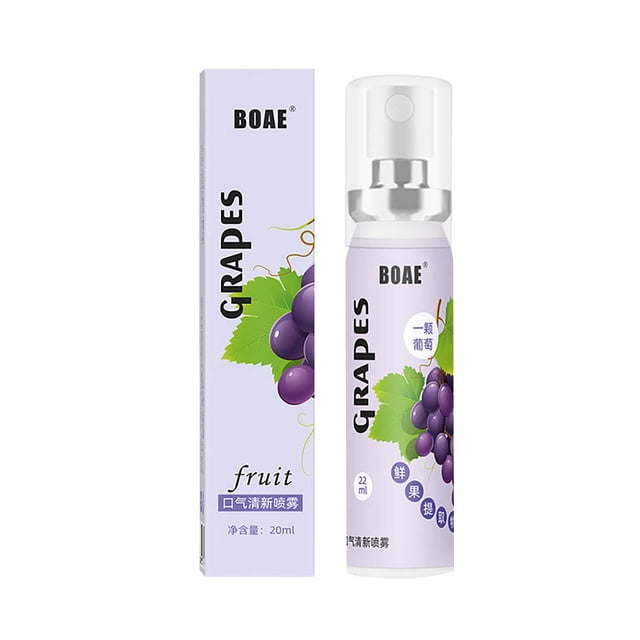 Spray refrescante para el aliento con sabor a fruta (2024), compacto, portátil, refrescante, para el aliento fresco y con olor bucal (20 ml)