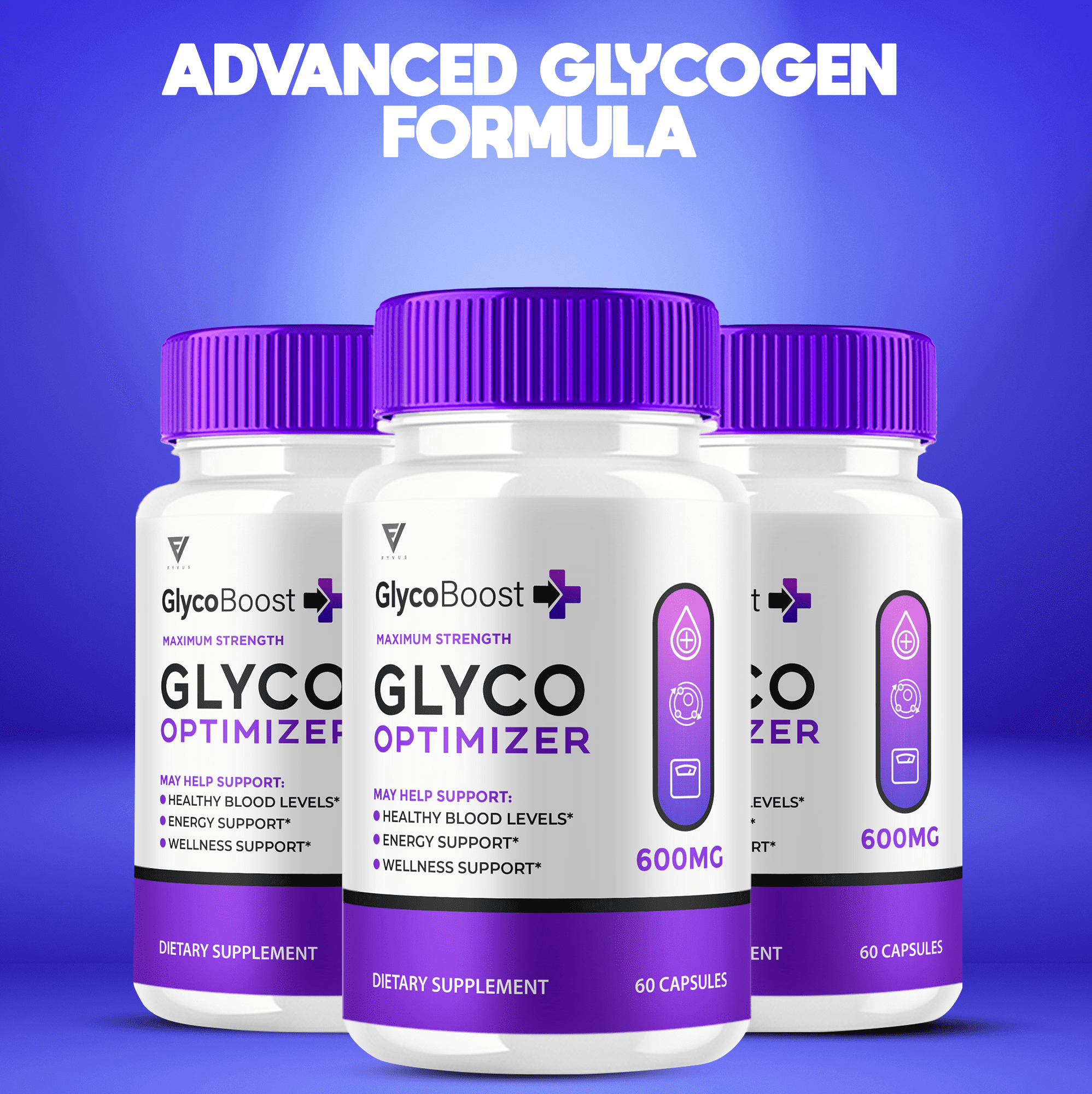 (2 Pack) GlycoBoost Glyco Optimizer Blood Support Formula Glycogen Optimization Overall Wellness Maximum Strength Glyco Boost (120 Capsules)