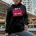 thumbnail image 2 of Just a Girl Who Loves Wrestling, Martial Arts Lover Quote, Black Hooded Sweatshirt or Hoodie, Small, 2 of 5