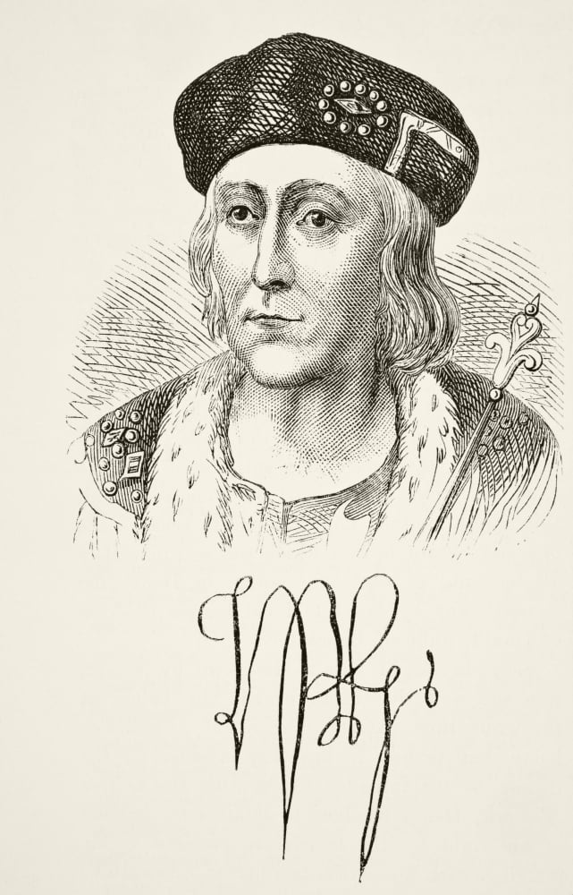 Autograph And Portrait Of King Henry Vii Of England 1457 To 1509 From The National And Domestic History Of England By William Aubrey Published London Circa 1890 Canvas Art - Ken Welsh Design Pics (11