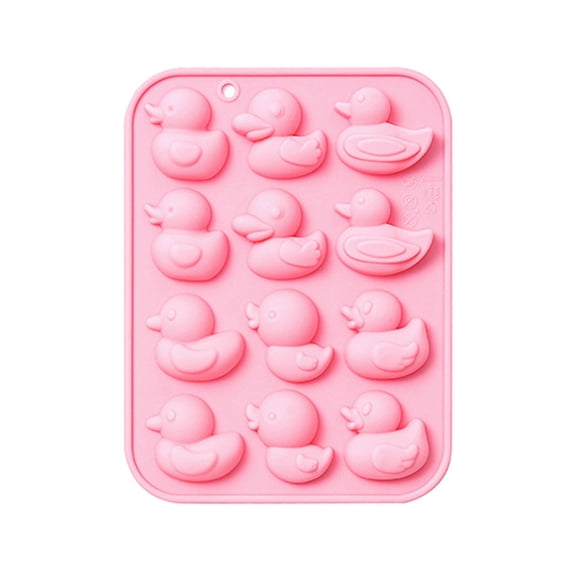 12 Cavity Cute Ducks Silicone Mold 3D Fondant Chocolate Mould Cake Dessert Mould Home Kitchen Baking Supplies