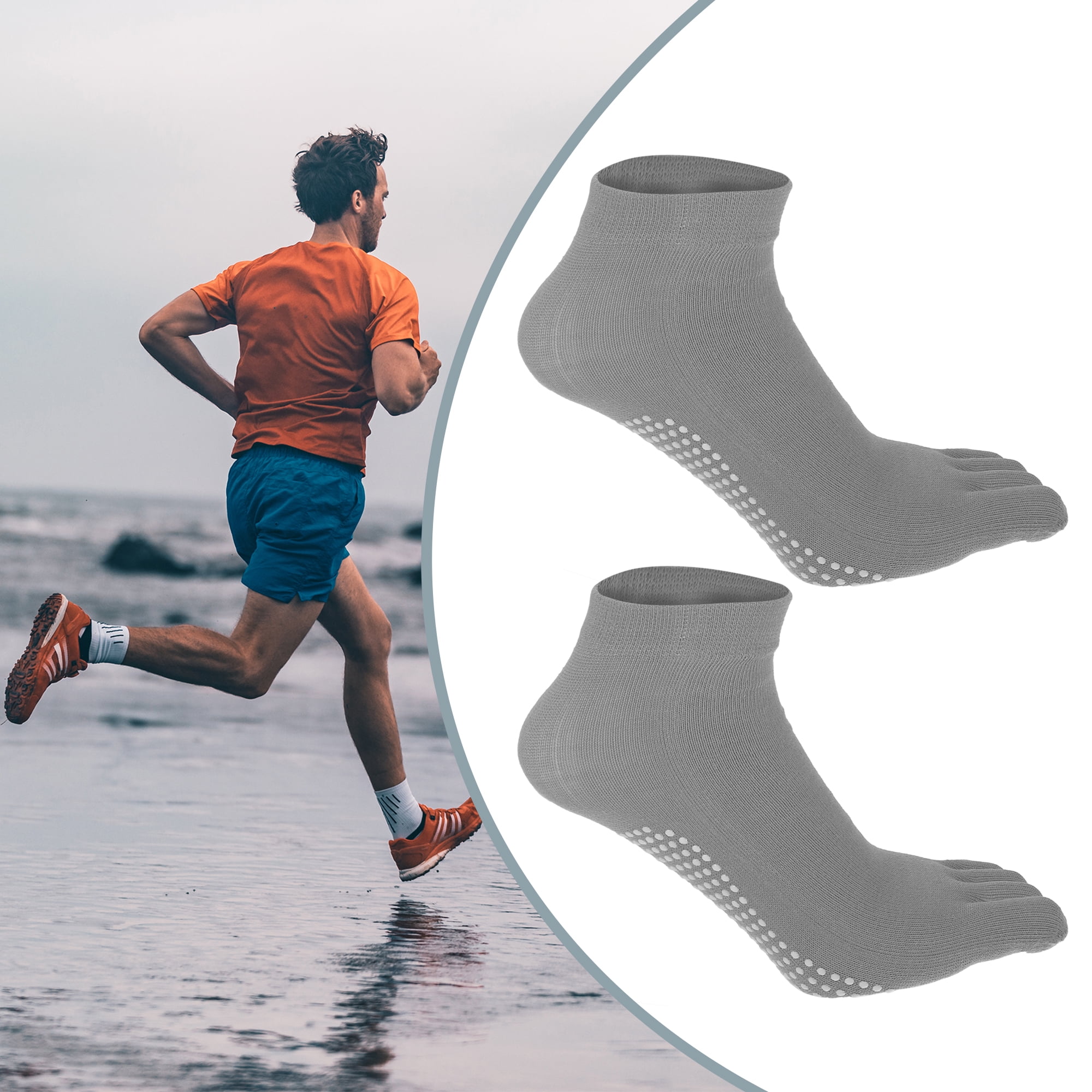 Chaussettes Running Homme Chaussettes à Doigts Sport Homme - Lot 6 Paires - Couleurs Assorties - Taille EU 39-46 - Running Fitness Chaussettes 5 Doigts Decathlon