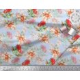 thumbnail image 2 of Soimoi Blue Heavy Canvas Fabric Tomato & Peony Floral Printed Craft Fabric by the Yard 58 Inch Wide, 2 of 3