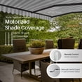 thumbnail image 2 of ALEKO 10' x 8' Grey White Stripes Retractable Motorized Patio Awning Sunshade, 2 of 7