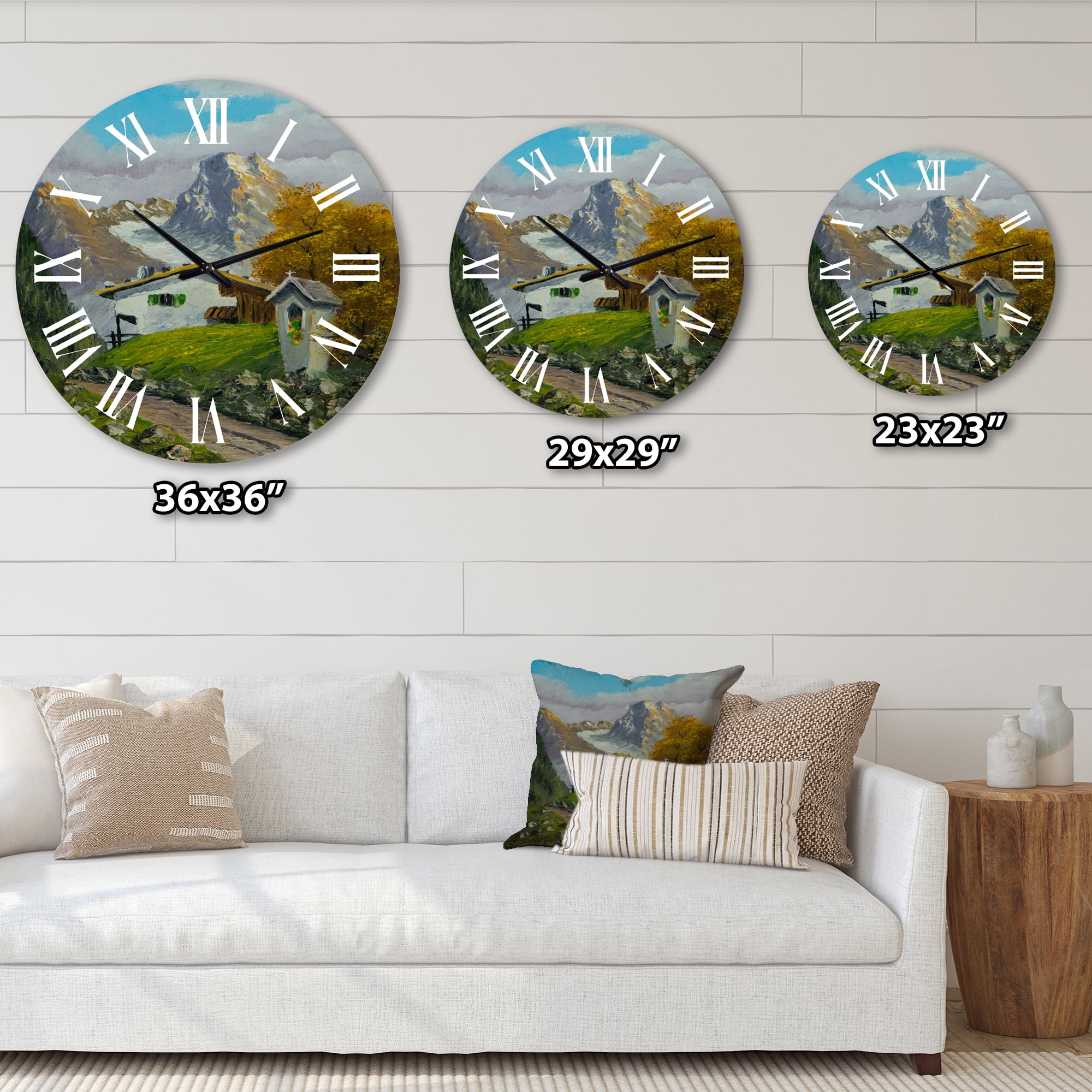 Designart 1 in Farmhouse Wall Clock