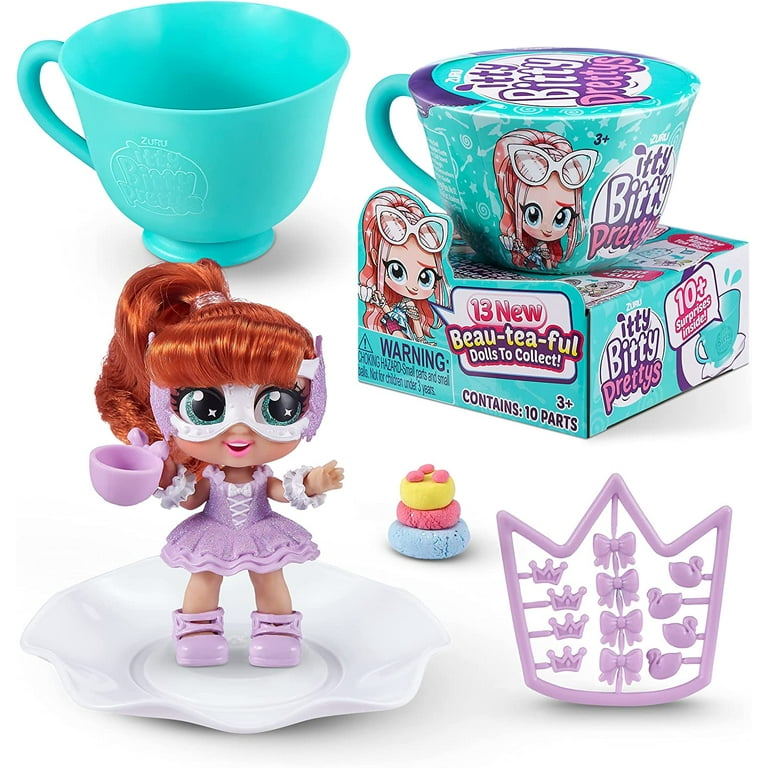 Itty Bitty Prettys 2-Pack Tea Party Surprise Series 2 Little Teacup Doll  Assortment (with 10 Surprises!) by ZURU 