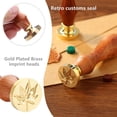 thumbnail image 1 of Cuadros Decorativos Sello de cera para sellar plantas de metal antiguo, mango de madera, decoración artesanal antigua (B), 1 of 9