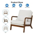 thumbnail image 3 of CONCETTA Mid-Century Modern Chair with Pillows & Cushions with Solid Wood Frame Armchair for Living Room, Bedroom, White, 3 of 7